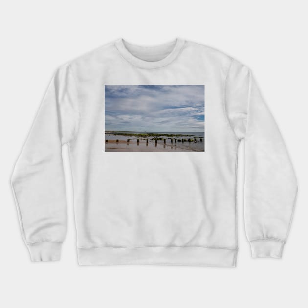 The beach at Whitley Bay in June (2) Crewneck Sweatshirt by Violaman